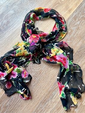 Ralph Lauren silk crinkle chiffon scarf